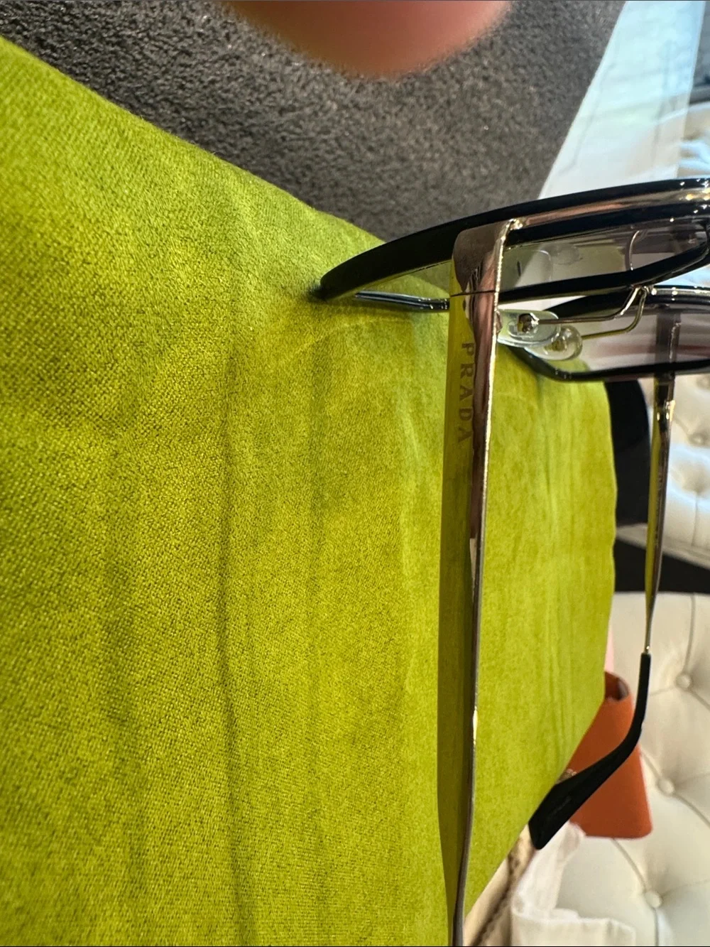 Prada Black Square Frame Sunglasses with Brown Lenses